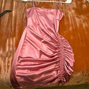 A mini pink dress, silky, look and feel